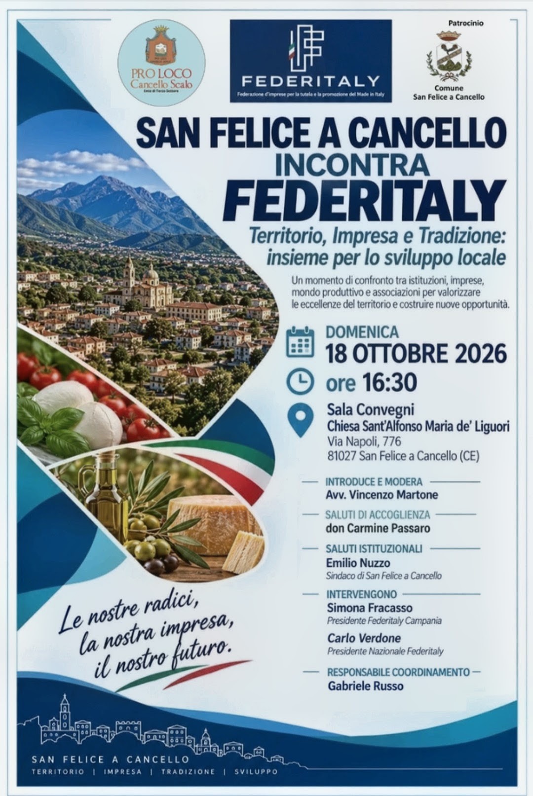 San Felice a Cancello incontra Federitaly, 18 ottobre 2026